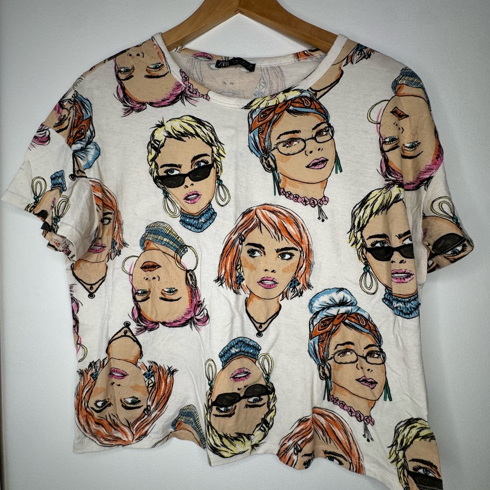 Zara Multicolor Graphic Women's Tee